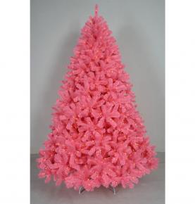 Hot Sale Luxury Pink PVC Christmas Trees Holiday Decoration Slim Flocked Christmas Trees with LED Lights