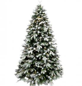 6/7.5FT Artificial Christmas Tree Factory Direct PE PVC Artificial Flocked Christmas Tree With LED Light