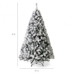 Best Quality White Christmas Tree And Ornaments Christmas Pine Stands Graceful Flocked 1.5M Christmas Tree