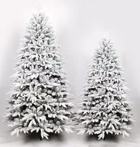 Medium Outdoor Prelit Artificial White Snow Flocked Pvc PE 1-12Ft Size Snow Flocking Decoration Christmas Tree With Lights