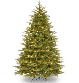 Festival Pre-lit Green Artificial Full PVC Christmas Tree, 7.5Ft Luxurious Christmas Tree for Indoor