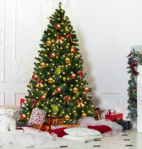 High Quality Products Pre-Lit LED Fiber Optic Green 9ft Artificial Christmas Trees