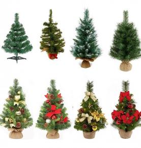 New Design xmas decoration pine needle flocked Artificial table Christmas Tree